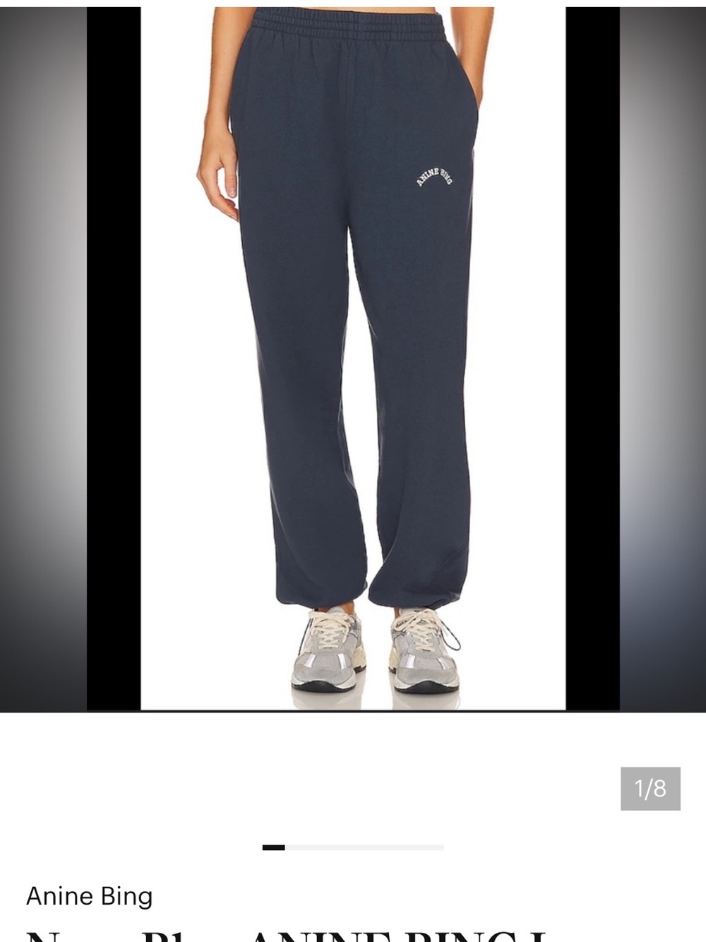 Anine Bing Navy Logo Sweatpants